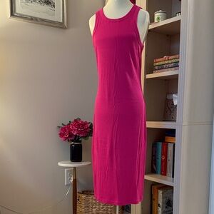 Pink Sleeveless Ribbed Dress - GAP